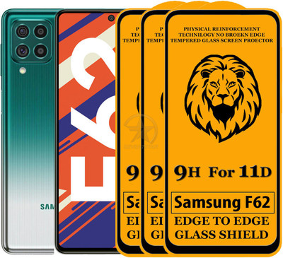 SEVEN7STAR Edge To Edge Tempered Glass for Samsung Galaxy F62(Pack of 3)