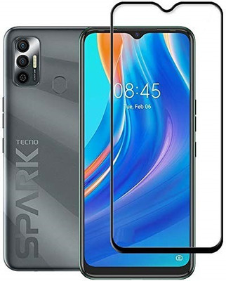 BRENZZ Edge To Edge Tempered Glass for TECNO Spark 7, Tecno Spark 7T(Pack of 1)