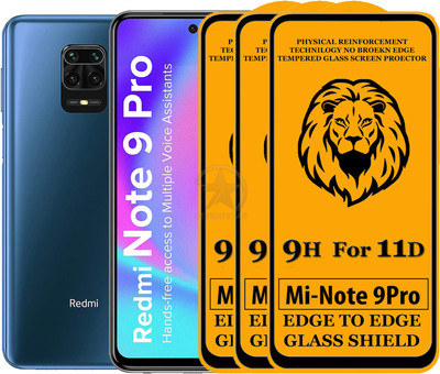 SEVEN7STAR Edge To Edge Tempered Glass for Mi Redmi Note 9 Pro(Pack of 3)