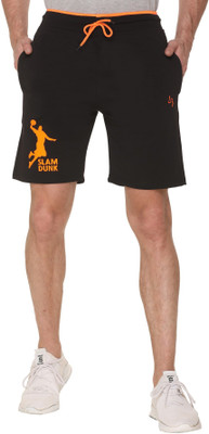 Leebonee Solid Men Black Sports Shorts