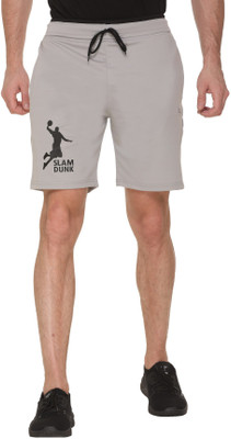 Leebonee Solid Men Grey Sports Shorts