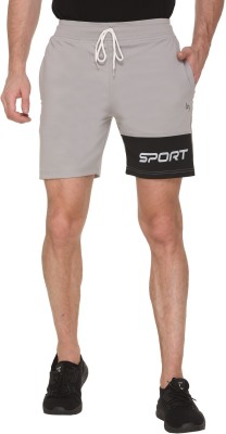 Leebonee Solid, Color Block Men Grey Sports Shorts