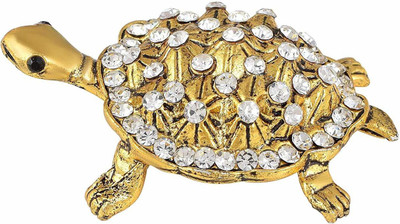 DULCI Gold Finish Turtle/Tortoise Kachua Idol with Feng Shui Vaastu Wealth Prosperity Good Luck Charm Gift Decorative Showpiece for Home/Office Decorative Showpiece - 1.37 cm(Brass, Gold) DULCI Gold Finish Turtle/Tortoise Kachua Idol with Feng Shui Vaastu Wealth Prosperity Good Luck Charm Gift Decorative Showpiece for Home/Office Decorative Showpiece - 1.37 cm(Brass, Gold)
