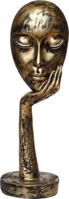 eCraftIndia Antique Look Thinking Lady Face Handcrafted Polyresin Showpiece Decorative Showpiece  -  37 cm(Polyresin, Gold)