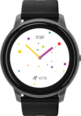 Syska SW200 Smartwatch(Black Strap, Regular)