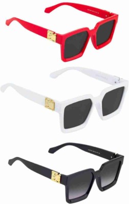 Sundry Retro Square Sunglasses(For Men & Women, Black)