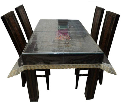 DECOLOGY Solid 2 Seater Table Cover(Black, PVC)