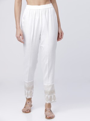 Vishudh Regular Fit Women White Trousers