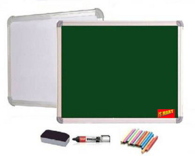 JS MART Non Magnetic Wooden Melamine Medium Whiteboards and Duster Combos(White, Green)