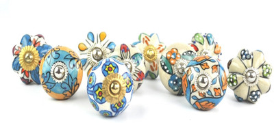 

Karmakara Ceramic Cabinet/Draw Knob(Blue Pack of 10)