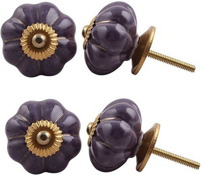 

Indianshelf Ceramic Cabinet/Draw Knob(Purple, Gold Pack of 4)