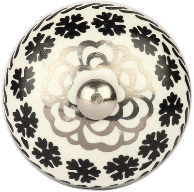 

The Decor Mart Ceramic Door Knob(Grey, White Pack of 4)