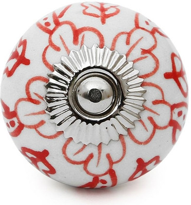 

Perfectcreat Ceramic Door Knob(White, Red Pack of 4)