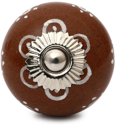 

Perfectcreat Ceramic Door Knob(Brown, White Pack of 4)
