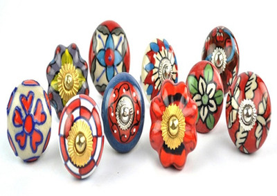 

Karmakara Ceramic Cabinet/Draw Knob(Red Pack of 10)