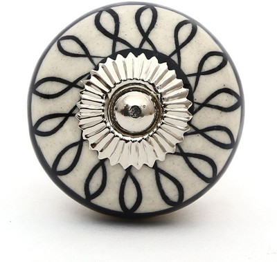 

Perfectcreat Ceramic Door Knob(White, Black Pack of 4)