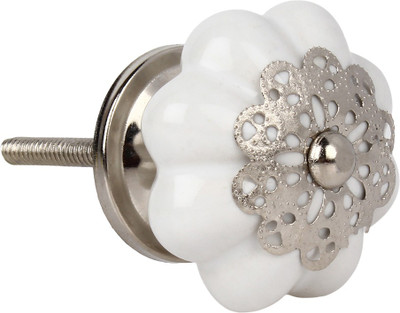 

The Decor Mart White Knob Steel Cabinet/Draw Knob(White Pack of 4)