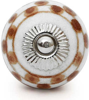 

Perfectcreat Ceramic Door Knob(White, Brown Pack of 4)