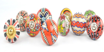 

Karmakara Ceramic Cabinet/Draw Pull(Red Pack of 10)