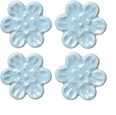

Clay Art Blue Flower Shape Ceramic Cabinet/Draw Knob(Blue Pack of 4)