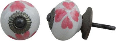 

Indianshelf Ceramic Cabinet/Draw Knob(Red Pack of 2)
