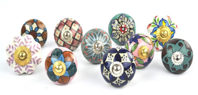 

Karmakara Ceramic Cabinet/Draw Knob(Multicolor Pack of 10)