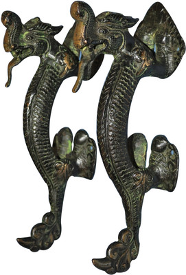 6% OFF on aakrati Brassware Handle of Dragon Figure Brass Door Handle(Brown Pack of 2)