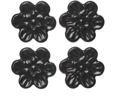 

Clay Art Black Flower Shape Ceramic Cabinet/Draw Knob(Black Pack of 4)