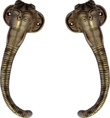 40% OFF on aakrati Unique Traditional Styled Elephant Face Brass Door Handle(Brown Pack of 2)