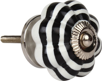 

The Decor Mart Black & white Knob Ceramic Cabinet/Draw Knob(Black Pack of 4)