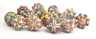 

Karmakara Ceramic Cabinet/Draw Knob(Multicolor Pack of 20)