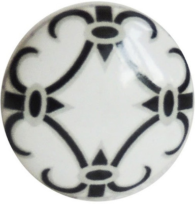 

The Decor Mart Ceramic Door Knob(White, Black Pack of 1)