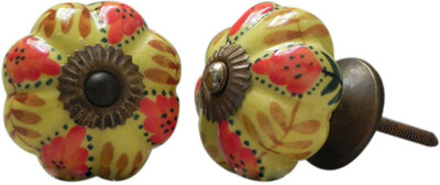 

Indianshelf Ceramic Cabinet/Draw Knob(Red Pack of 2)