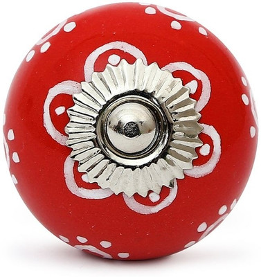 

Perfectcreat Ceramic Door Knob(Red, White Pack of 4)