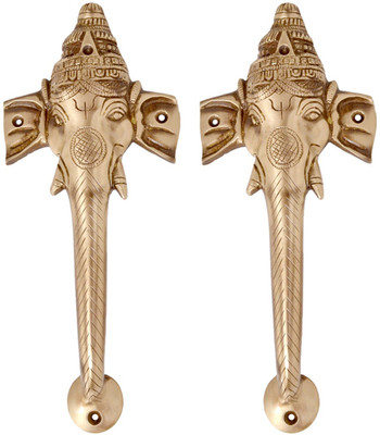 4% OFF on aakrati Ganesha Handle in Antique Finish Brass Door Handle(Brown Pack of 2)