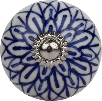 The Decor Mart Ceramic Door Knob(Blue Pack of 4)