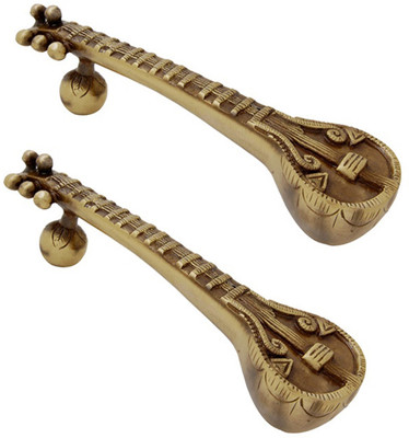 4% OFF on aakrati Sitar Handle Pair Made in Brass Door Handle(Brown Pack of 2)