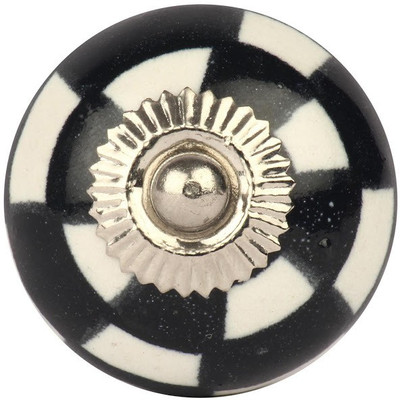 

The Decor Mart Ceramic Door Knob(Black, White Pack of 4)
