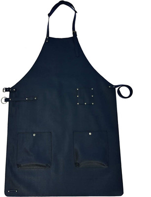 MANDAVA Polyester Chef's Apron - Large(Dark Blue, Single Piece)