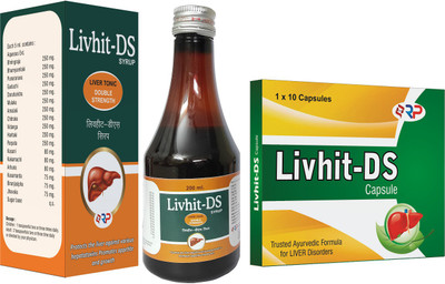 Ramvik A Combo Ayurvedic Livhit-DS Syrup & Capsule - Double Strength Protects The Liver Against Various Hepatatoxins Promotes Appetite And Growth (Pack Of 2)(Pack of 2, 200 ml, 10 Capsules)