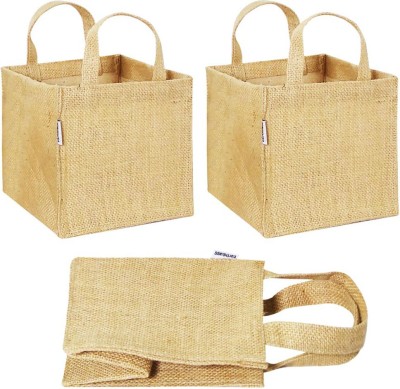 Earthbags JUTES GIFT BAGS IN NATURAL – PACK OF 3 Multipurpose Bag(Beige, 0 L)