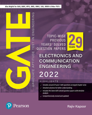 GATE Topic-wise Previous Years' Solved Question Papers Electronics and Communication Engineering 2022 | By Pearson(Paperback, Rajiv Kapoor)