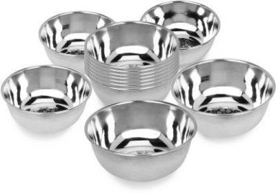 BAITHAK Steel Mixing Bowl(Pack of 12, Silver)