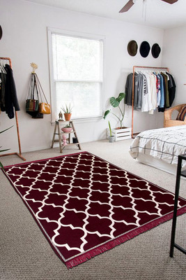 Linen Basics Polyester Floor Mat(Brown, Large)