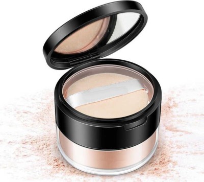 ADJD Professional Loose Powder Natural Glow & Ultra- Fine Translucent Waterproof Oil Control Loose Powder With puff & Mirror Compact(BEIGE, 15 g)