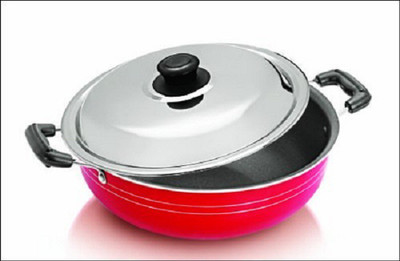 Dynore Non stick Deep Kadai with SS Lid, 2 L capacity Non-Stick Coated Cookware Set(Aluminium, 1 - Piece)