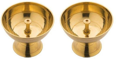 ADIYOGI Brass (Pack of 2) Table Diya(Height: 2.3 inch)
