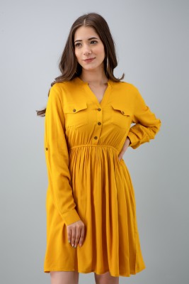 PRETTY LOVING THING Women A-line Yellow Dress