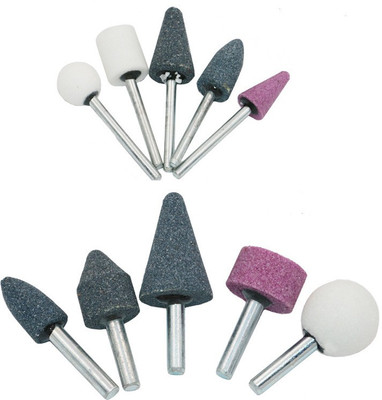 DIGICOP 10Pcs Shank Mounted Stone Grinding Head Abrasive Dremel Rotary Tool Cutting Grinding Head Set For Drill Polishing Machine