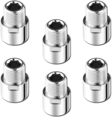 RUHE Full Brass 1.5 Inch Extension Nipple For Pipe Fittings Set Of 6 (Chrome Finish) 1-Way Cap Pipe Joint(Pack of 6)